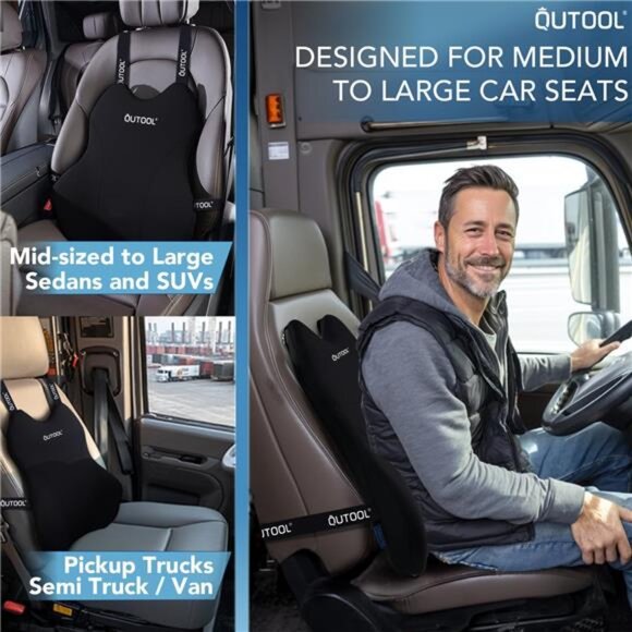 Lumbar Support Pillow for Car/Office Chair,Memory Foam Back Cushion for Car Seat - Picture 6 of 8